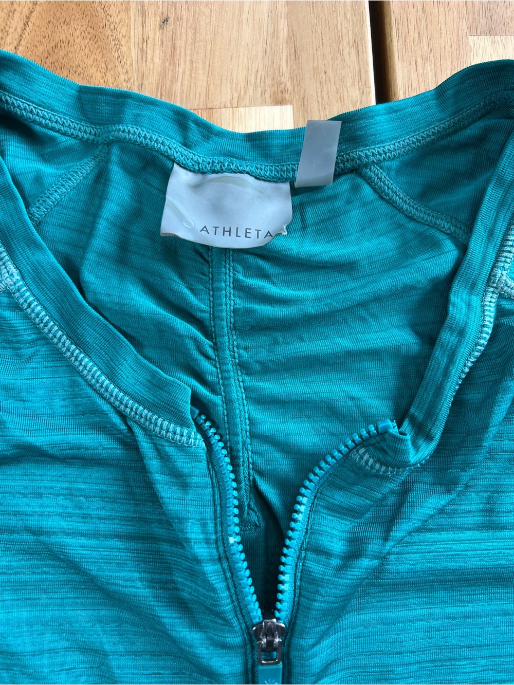 Athleta Teal Sleeveless Quarter Zip Athletic Top Women’s Large - Picture 3 of 7